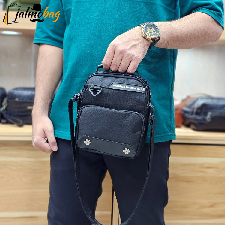 کیف دوشی و دستی مردانه برزنتی اعلاء مشکی و سبز