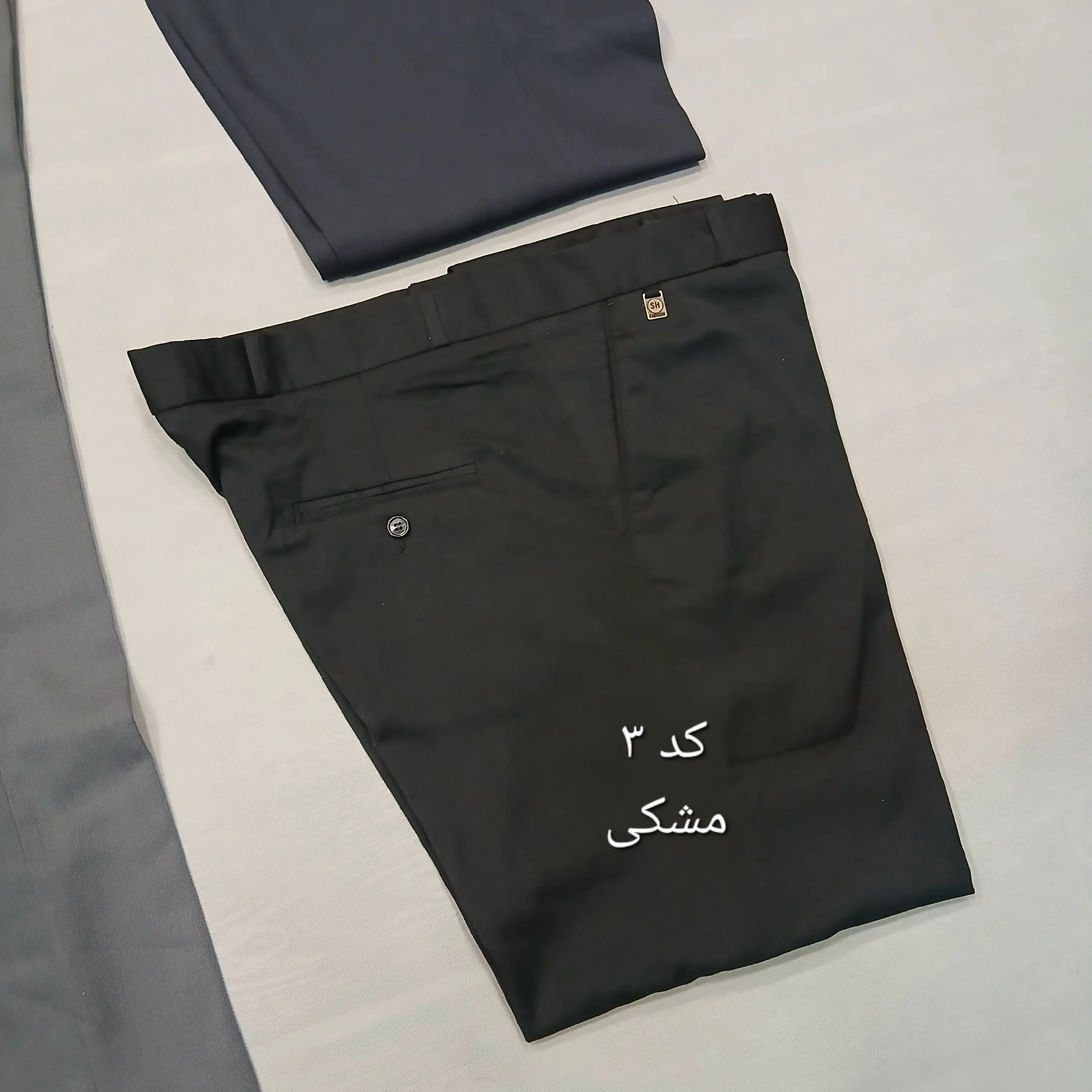 شلوار پارچه ای مردانه نخی سایز 42 تا 54 رنگ طوسی مشکی زغالی