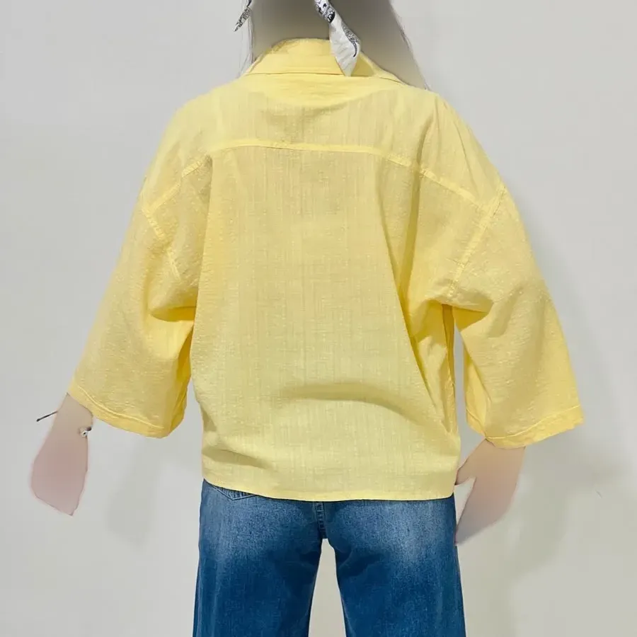 شومیز لینن دوجیب زنانه فری سایز تا 44 کد 1348