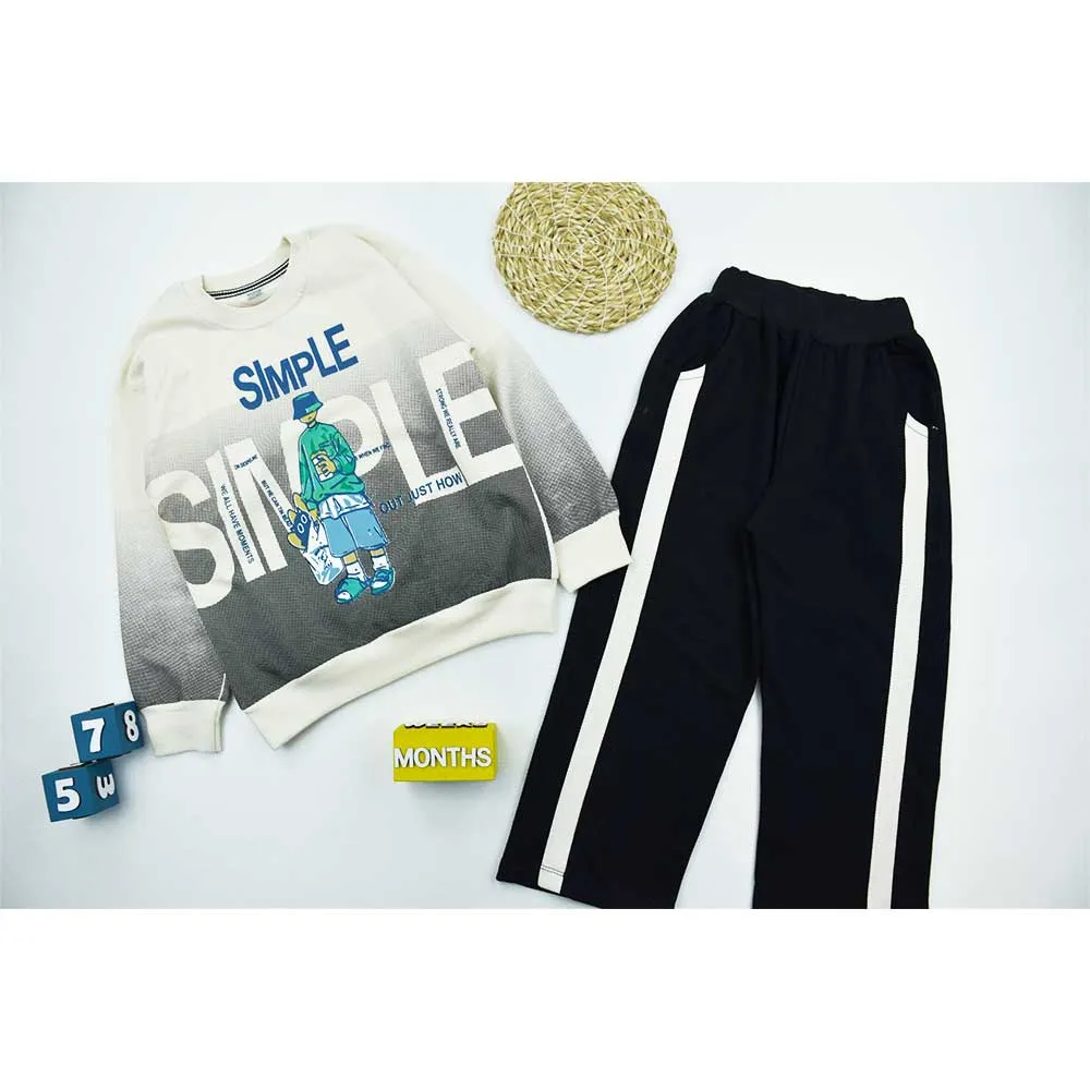 بلوز شلوار پسرانه پنبه سوپر طرح دار کد 10949