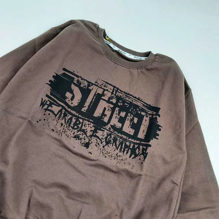 بلوز پسرانه یقه گرد پنبه سوپر طرح دار مناسب پاییز و زمستان