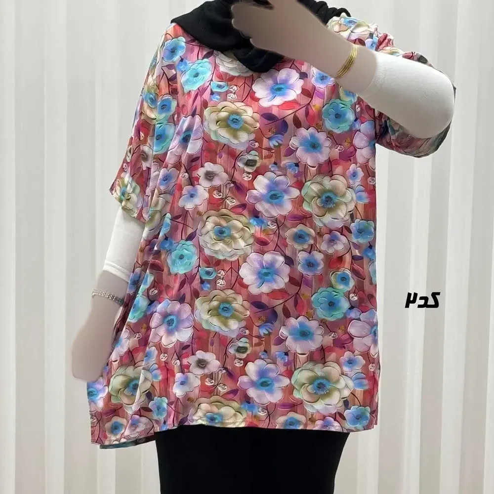 تیشرت نخی زنانه و دخترانه دکمه دار چهارفصل سایز بزرگ
