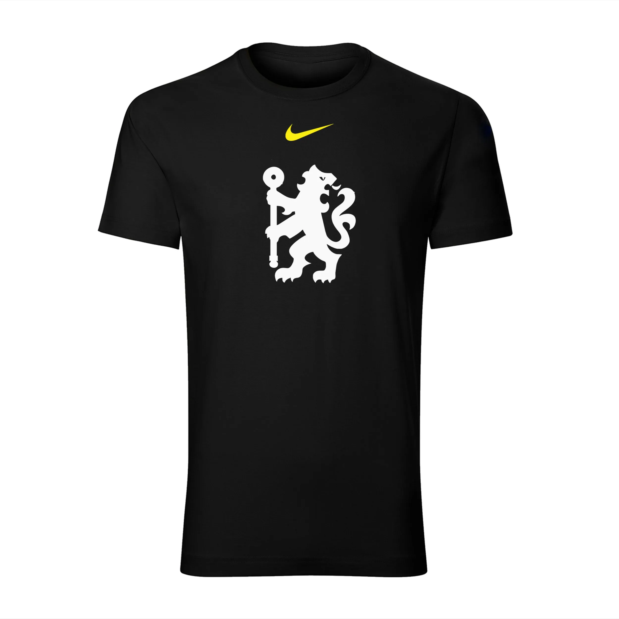 تیشرت آستین کوتاه مردانه طرح چلسی یقه گرد مشکی سایز بندی مناسب چهار فصل