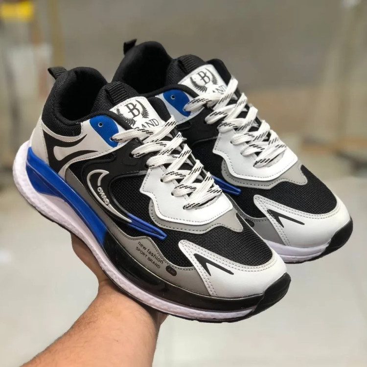 کفش کتونی مردانه نایک بتا مشکی آبی اسپرت و طبی مخصوص پیادهروی و ورزش