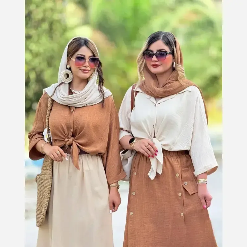 شومیز گره ای سوپر شانتون گرم بالا آستیین کیمونو فری سایز