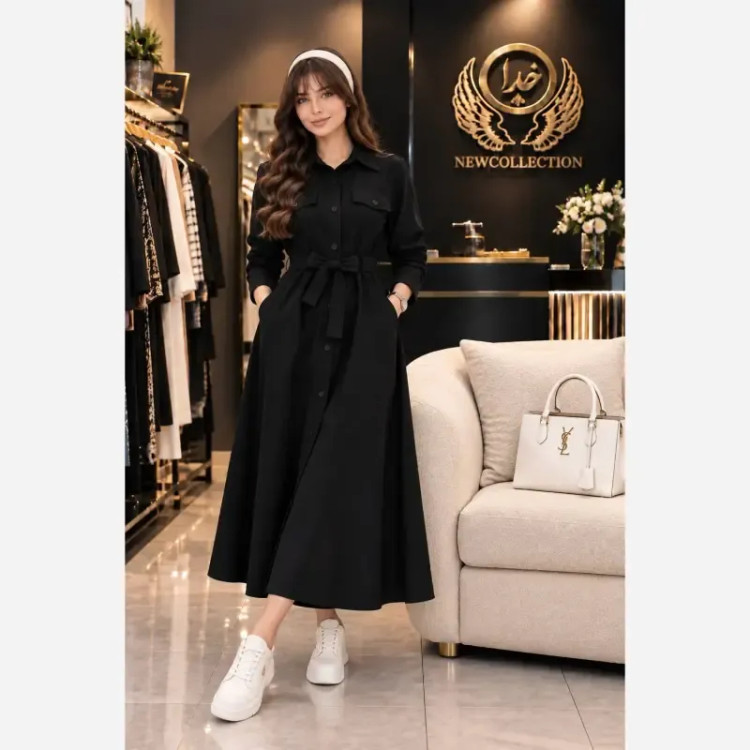 مانتو دانشجویی آلنو جنس لنین نچرال فری سایز