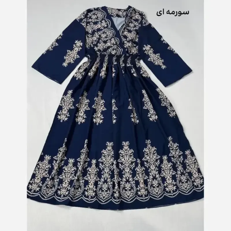 پیراهن ساحلی ترمه فلور بوگاتی فری سایز پرچین تمام کلوش