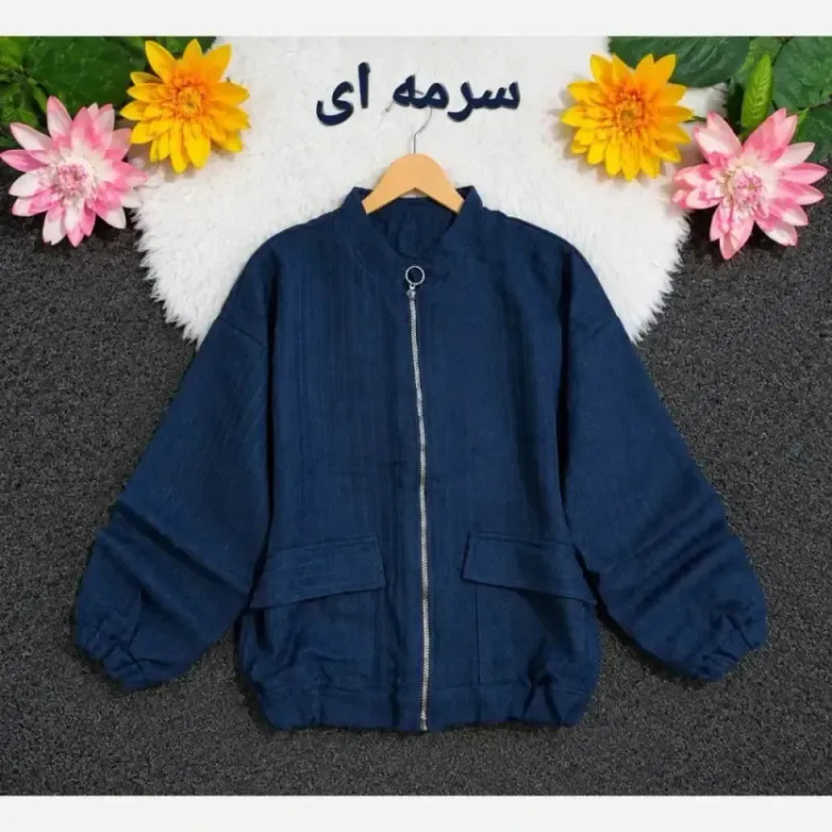 بامبر جکت زنانه فلونزی ضخیم گرم مناسب پاییز قد 63 رنگ قهوه ای