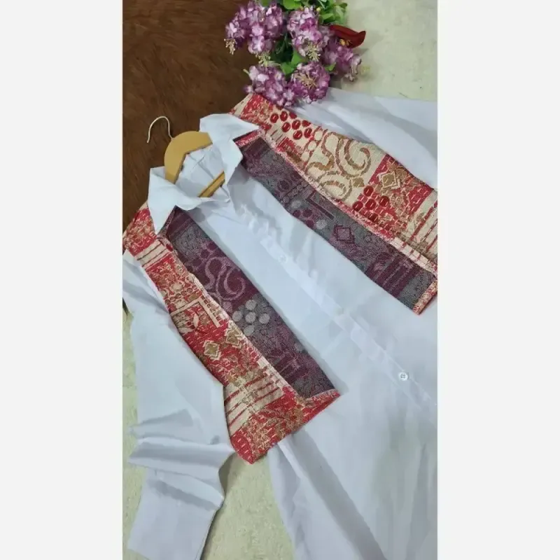 جلیقه زنانه دخترانه مجلسی گلیمی گرم بالا سرخ و آبی فری سایز
