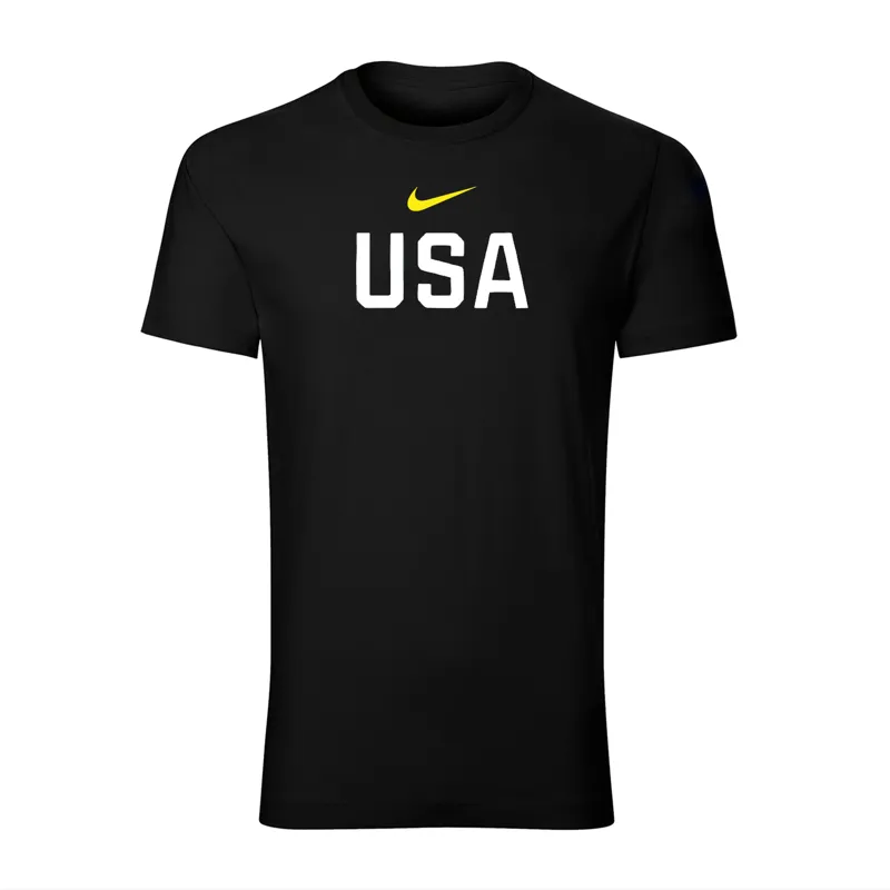 تیشرت یقه گرد مردانه مشکی طرح usa جنس نخی اعلا